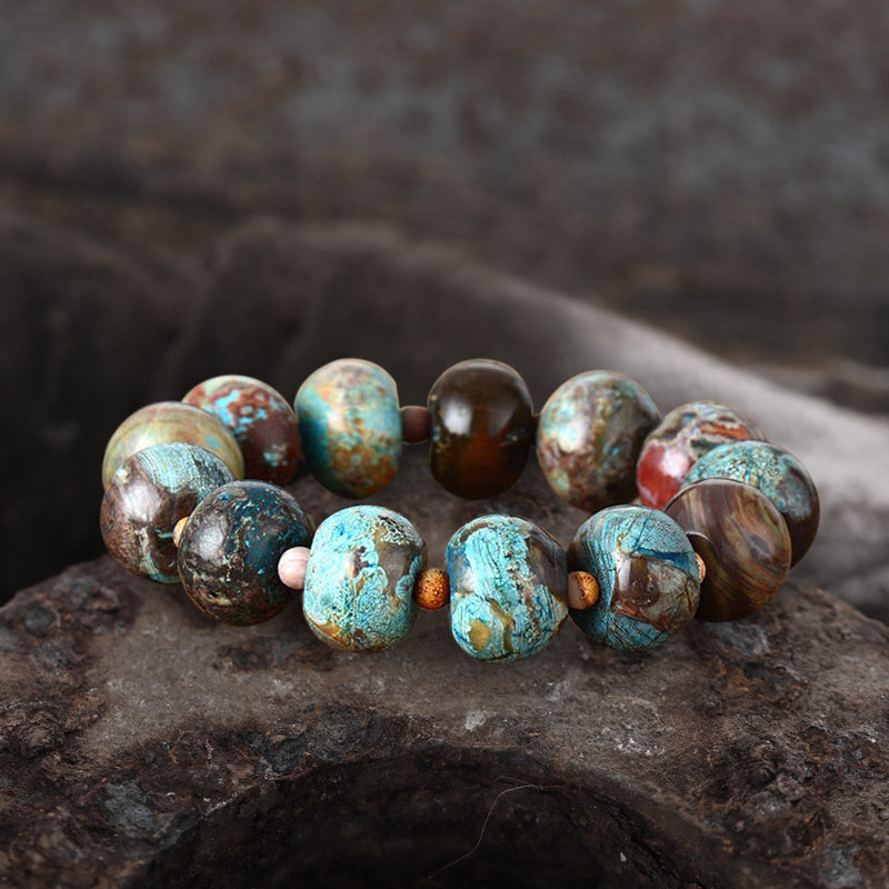 Ocean Stone Abacus Beads Men's Bracelet