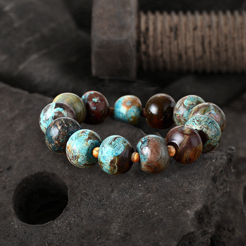 Ocean Stone Abacus Beads Men's Bracelet