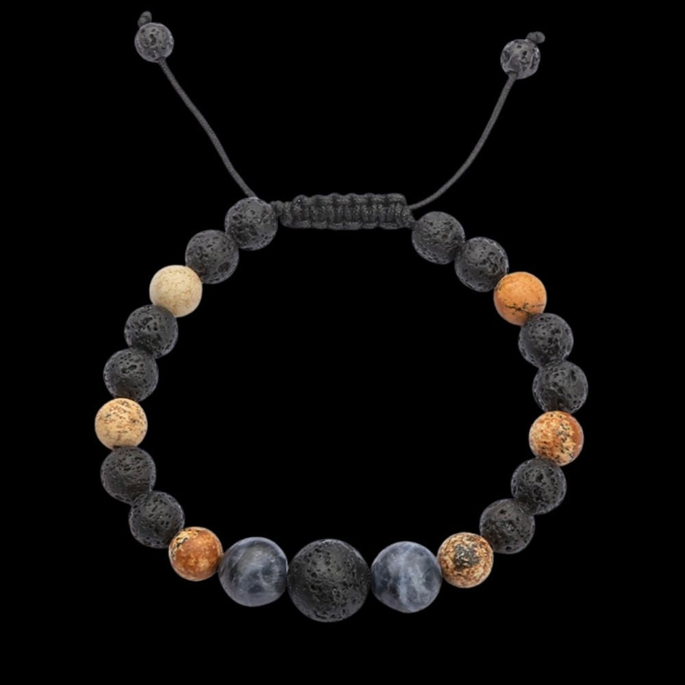 Energy Stone Lucky Round Bead Men's Bracelet