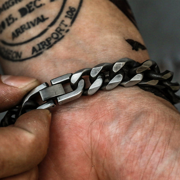 Classic Six-sided Grind Stainless Steel Men's Bracelet02 | Rockandspark.com