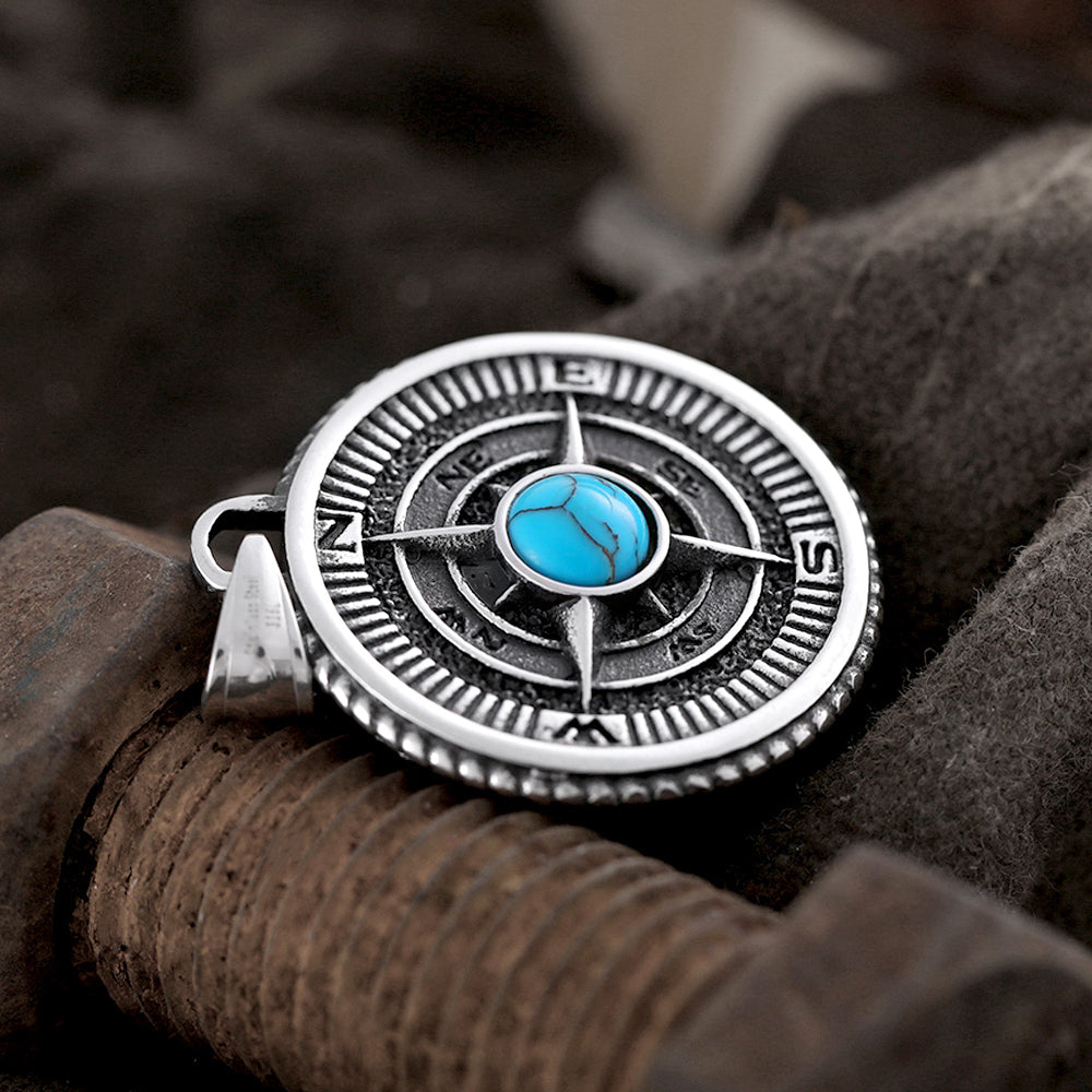 Compass Turquoise Men's Pendant