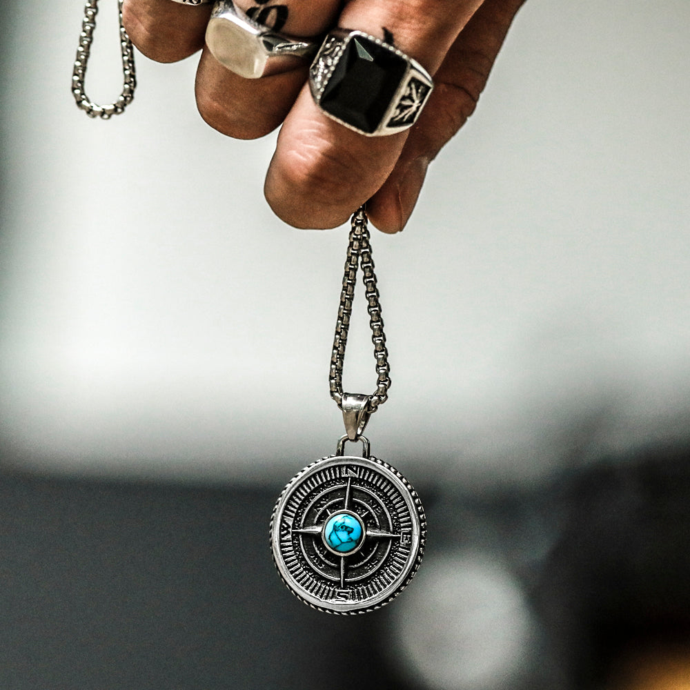 Compass Turquoise Men's Pendant