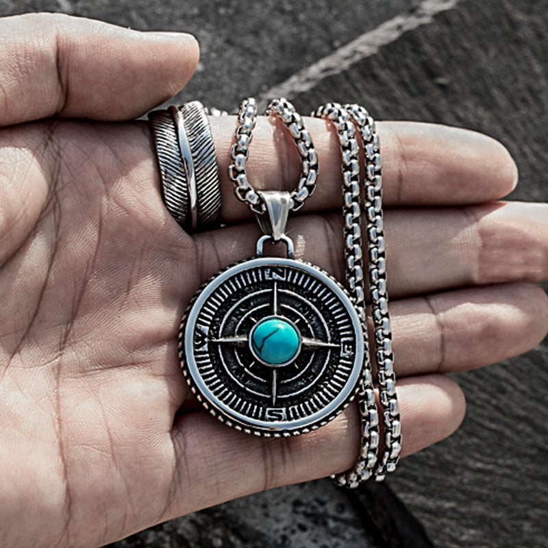 Compass Turquoise Men's Pendant