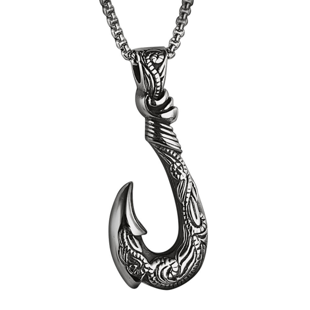 Retro Fishhook Stainless Steel Necklace