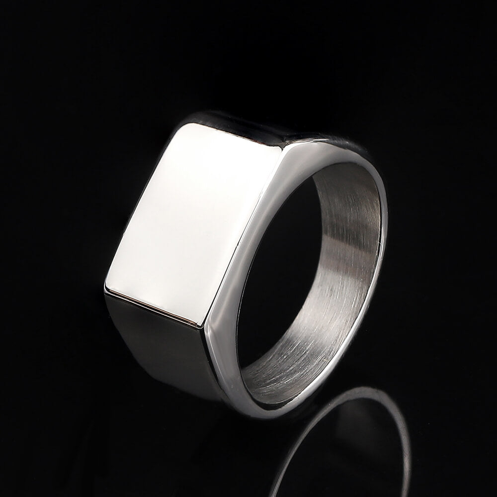 Simple Square Stainless Steel Ring