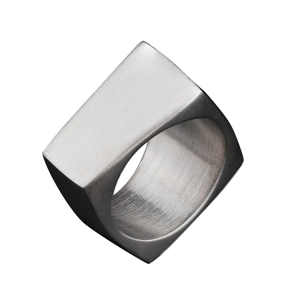 Square Signet Stainless Steel Men's Ring