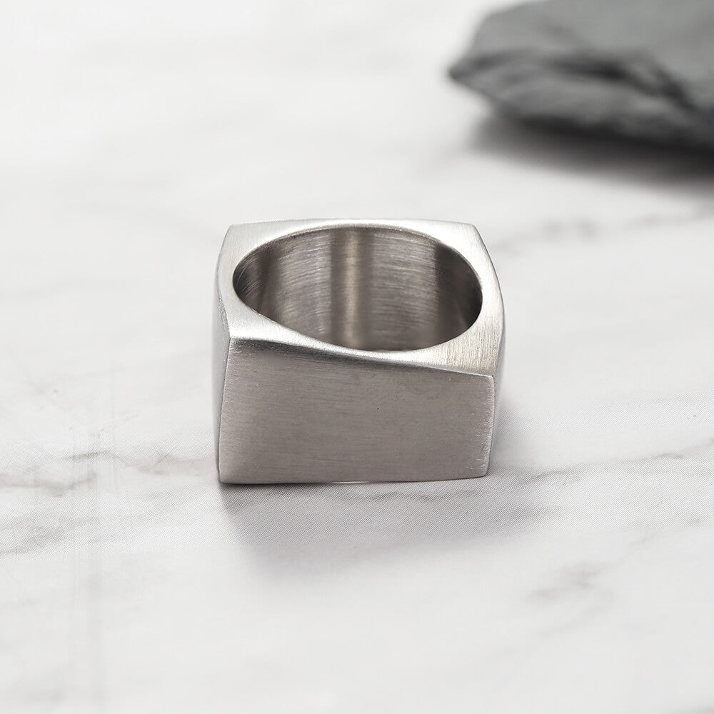 Square Signet Stainless Steel Men's Ring