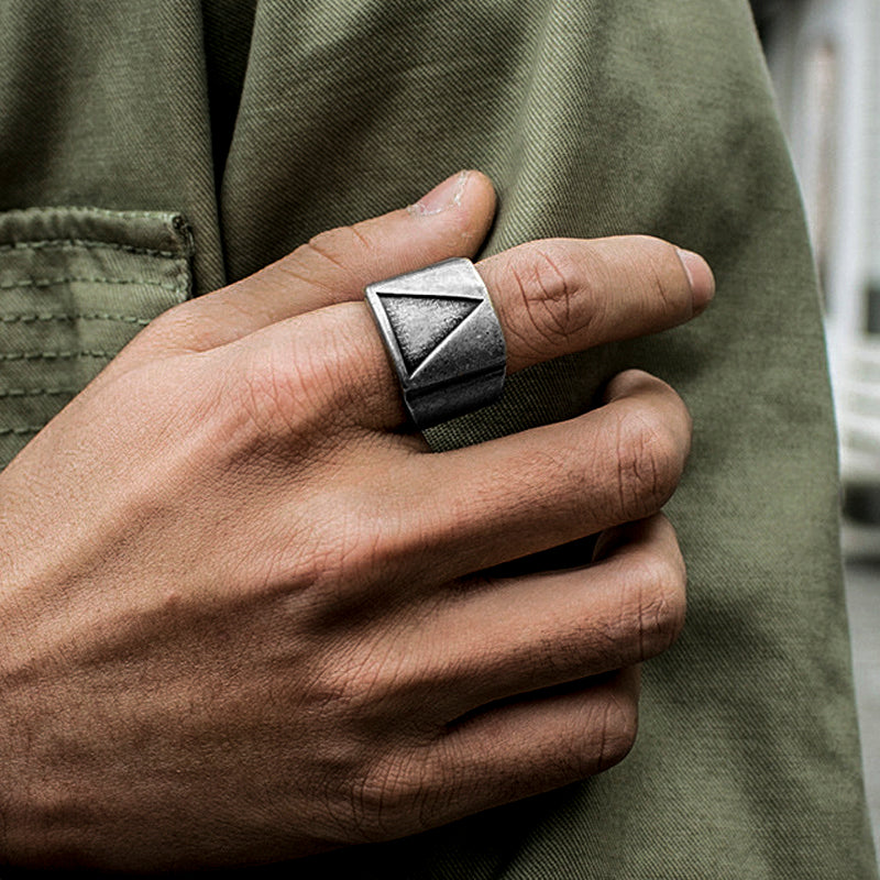 Triangle Minimalism Stainless Steel Men's Ring