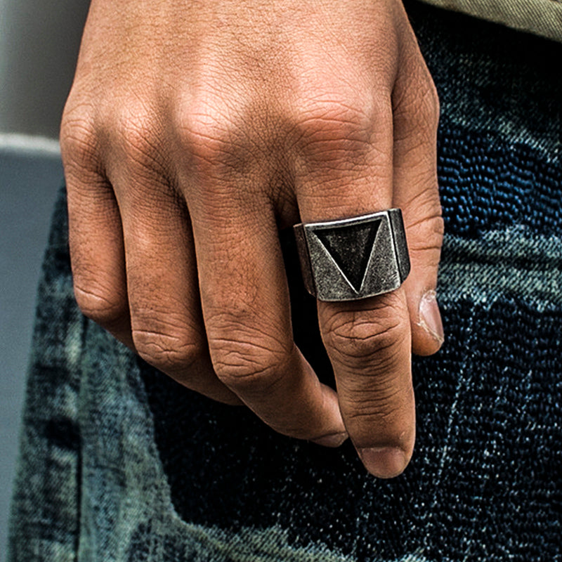 Triangle Minimalism Stainless Steel Men's Ring