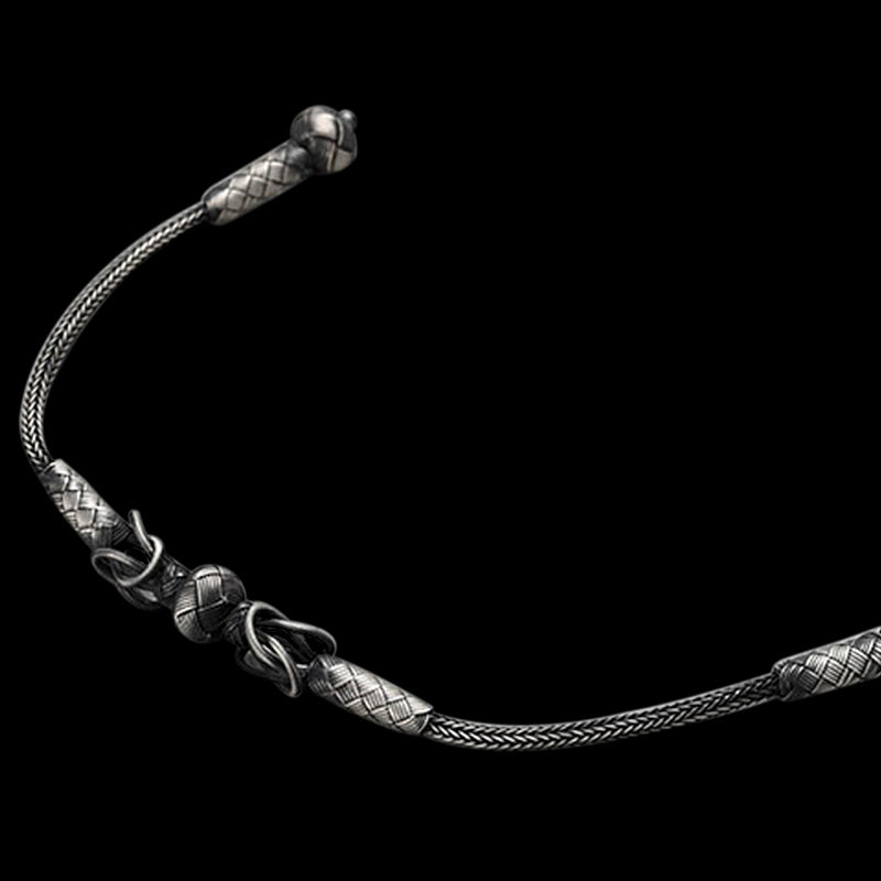 Sterling Silver Men's Transfer Braided Bracelet