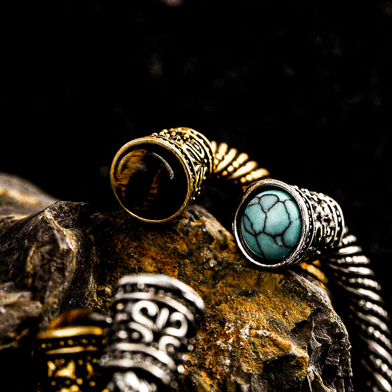 Viking Turquoise Tiger Eye Men's Bracelet