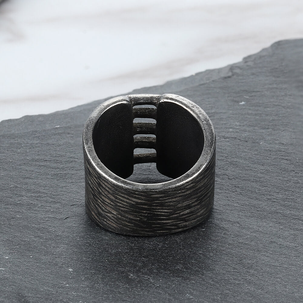 Wide Stainless Steel Men's Ring Band